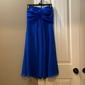 David’s Bridal Blue Strapless Dress
